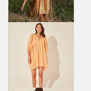 Daughters of India Kyra mini dress in color marigold